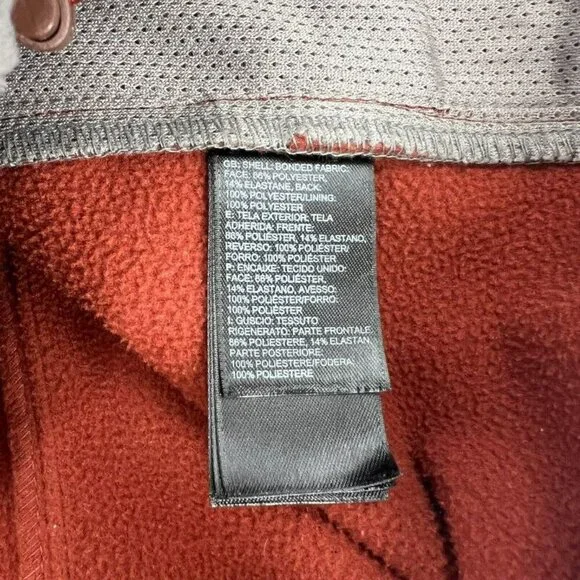 The North Face Apex Rust Red Soft Shell Fleece Lined Full Zip Men's Size Large - Picture 4 of 9
